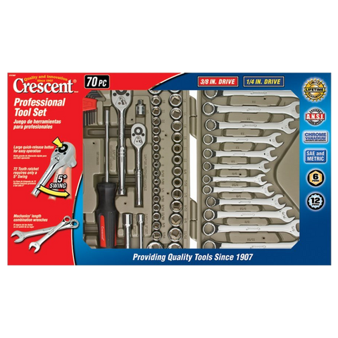 Crescent CTK70MP 70-Piece Mechanics Tool Set with Storage Case