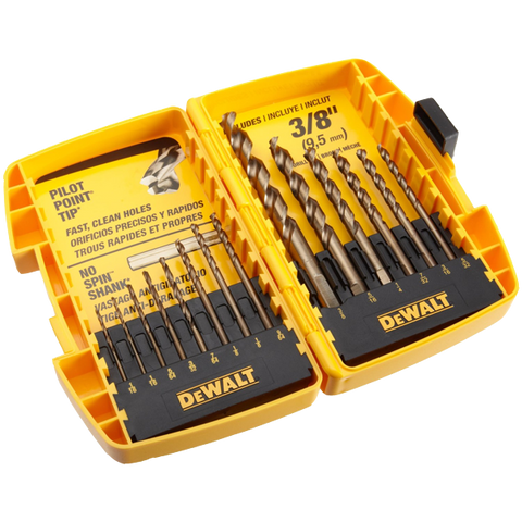 DEWALT DW1169 14-Piece Pilot-Point Twist Drill Bit Assortment